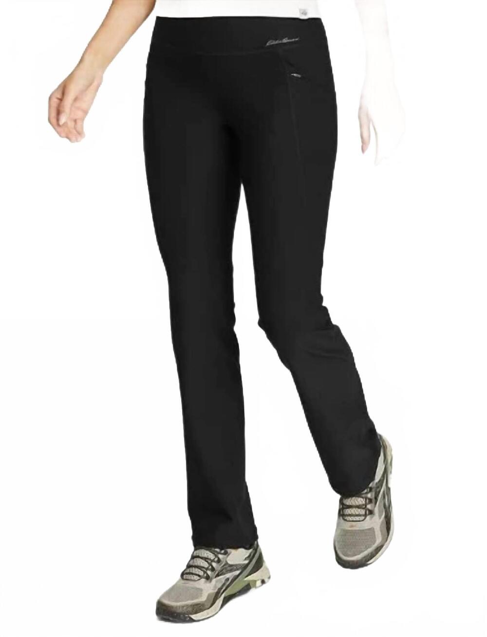 NEW EDDIE BAUER trail tight high-rise straight leg pants in black